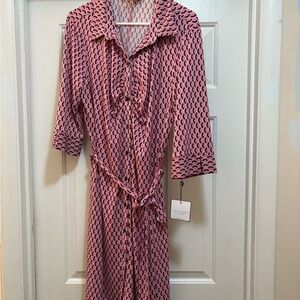 Laundry By Shelli Segal Pink and Black Patterned Dress
